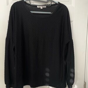 Rose & Olive Black flowy scoop neck long sleeve blouse, M. Boho